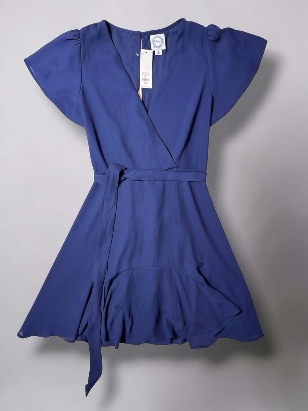 Francesca's Collections Royal Blue Wrap Mini Dress with Tie